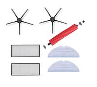 Pièces d'usure d'origine en caoutchouc - Brosse principale Hepa - Pièces de rechange Vibra Rise - Compatible avec Roborock S7 - Kit de démarrage - Noir