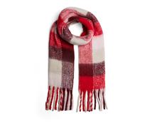 PIECES Écharpe 'PCBEA' rouge / bourgogne / lie de vin / blanc, Taille One Size