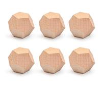 Pièces en Bois à 12 Faces Non marquées pour des conceptions de | Douze visages individuels par pièce, espace pour les œuvres d ' art et les symboles originaux, six formes pour un jeu