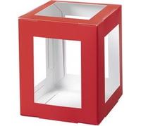 Pièces en carton pour lanterne, 135x135x180 mm, rouge