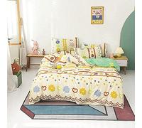 pièces Ensemble Coton qualité Luxe Doux Confortable litière Bout Souffle Couverture Couette à imprimé Floral de lit 2 taies d'oreiller- (Couleur: b) (e)