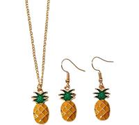 pièces/ensemble Piercing mignon collier boucles d'oreilles ensemble alliage ananas pendentif collier oreille crochets bijoux accessoire