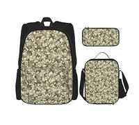 pièces ensemble sacs à dos camouflage couleur délavée impression classique sac de livre voyage camping travail sac d'école trousse à crayons sac à déjeuner combinaison pour hommes femmes garçons fil