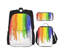 pièces ensemble sacs à dos coloré amour aquarelle irisé gay lesbienne LGBT jaune sac de livre voyage camping travail sac d'école trousse à crayons sac à déjeuner combinaison pour hommes femmes garço