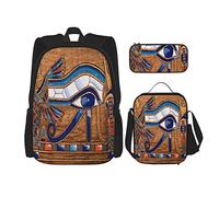 pièces ensemble sacs à dos égyptien papyrus représentant l'oeil d'horus sac de livre voyage camping travail sac d'école trousse à crayons sac à lunch combinaison pour hommes femmes garçons filles ta