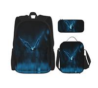 pièces ensemble sacs à dos hibou faune elfe de la nuit est allé à la recherche de proie livre sac voyage camping travail sac d'école trousse à crayons sac à déjeuner combinaison pour hommes femmes g