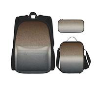 pièces ensemble sacs à dos marron et gris motif avec effet ombré abstrait moderne sac de livre voyage camping travail sac d'école trousse à crayons sac à lunch combinaison pour hommes femmes garçons