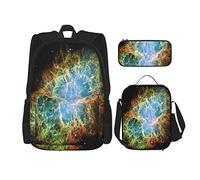 pièces ensemble sacs à dos nébuleuse supernova étoiles cosmos impression livre sac voyage camping travail école sac trousse à crayons sac à lunch combinaison pour hommes femmes garçons filles taille