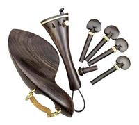 Pièces Et Accessoires Pour Violon Accessoires Pour Violon En Ébène De Couleur Naturelle Chevilles Repose Menton Cordier Support Réglage Fin(3/4)