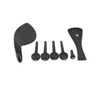 Pièces Et Accessoires Pour Violon Un Ensemble D'accessoires Pour Violon En Ébène De Taille Standard Cordier Plaques De Tirage 4 Chevilles Mentonnière Bouton(1 8)