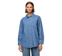 PIECES Pcmaisie Ls Shirt Noos BC Chemisier à Manches Longues, Denim Bleu médium, XS Femme