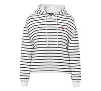 Pieces Sweat à capuche PCCHILLI LS à rayures brodées Noos Blanc Femme XL