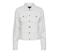PIECES Femme Pcoia Dnm Jacket Bwhi Noos Bc Blouson En Jean, Blanc Éclatant., XL EU