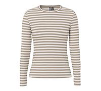 PIECES Pcruka Ls Top Noos T-Shirt Manches Longues, Silver Mink/Stripes:Cloud Dancer, M Femme
