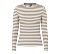 PIECES Femme Pcruka Top Noos T-Shirt Manches Longues, Silver Mink/Stripes:Cloud Dancer, XL EU