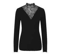 Pieces Femme Pcsiri Ls T-neck Top Noos D bardeur, Noir, XS EU