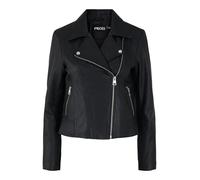 PIECES Femme Pcsusse Leather Jacket Kac Blouson en Cuir, Noir, S EU