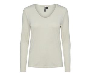 Pieces Haut pour Femme à Manches Longues PCBILLO à Rayures pailletées, Blanc éclatant., L