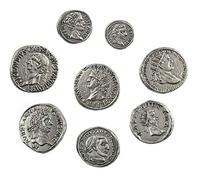 Pièces impériales romaines plaquées argent - Set de 8 empereurs Rome antique - Reproduction artisanale