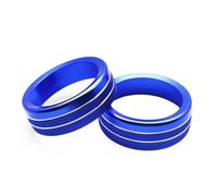 Pièces Intérieur de Voiture pour Ford pour Mustang 2015-2020 2 Pièces en Aluminium Console Centrale Bouton De Réglage du Volume Garniture De Protection(Blue)