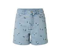Pieces PCFLORA HW Short en Jean pour Femme, Bleu Jeans Clair, L