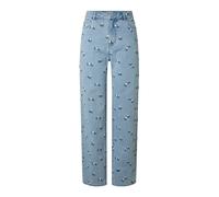 PIECES Jean 'PCFlora' bleu denim / émeraude / rose / blanc, Taille 29 Longueur 30