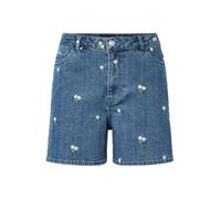 PIECES Jean 'PCFLORA' bleu denim / vert / blanc, Taille 30-31