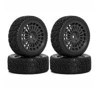 Pièces Jouets RC Pour Tamiya Pour TT02 Pour TT01 XV02 Pour HSP 94123 Pour Kyosho 1/10 Roues Nylon 68 Mm Avec Pneus Caoutchouc Voiture RC Rallye Sur Route(Black)
