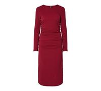 Pieces JRS BC Pcjamal Ls Robe midi pour Femme JRS BC Pcjamal Ls Midi Rouching Dress JRS BC (1 pièce), Biking Red., M