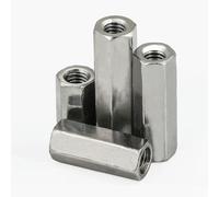 pièces M12 M14 M16 M18 M20 filetage droit et gauche écrous de couplage à tige hexagonale 304 en acier inoxydable long écrou hexagonal écrou fileté de connexion-M12x80 (S19) -1 pièces