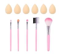 Pièces Mini-Bouffées Et 5 Morceaux De Brosses De Maquillage, Outils De Maquillage, Bouffées Portables, Bouffées D'Éponge, Feuilles Multifonctionnelles