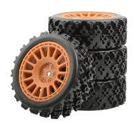 PièCes Mise Niveau Rc Pour Buggy Pour Tamiya Pour TT01 Pour TT02 XV01 LC Pour Racing PTG-2 Pour HSP Pour HPI 1/10 RC Voiture Tout-terrain Pneus En Caoutchouc Roues Pneus Avant(Yellow)