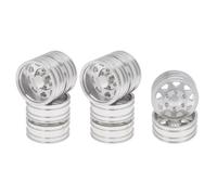 PièCes Mise Niveau Rc pour Tamiya 1/14 Ensemble Complet 6 Pneus Roue en Métal pour Moyeu De Roue Avant Et Arrière RC Remorque Tracteur Camion Voiture Pièces Mise À Niveau
