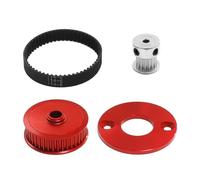 PièCes Mise Niveau Rc pour Tamiya pour TT-02 1/10 Métal Caoutchouc Bleu Entraînement par Courroie Faible Bruit 16T 40T Système D'engrenages Transmission Bricolage Modifier Niveau(Red)