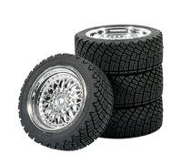 PièCes Mise Niveau Rc Pour Tamiya Pour TT01 Pour TT02 Pour Kyosho Pour Sakura D3 Pour Traxxas 4Tec 2.0 1/10 1/12 1/14 Pneus Route Roues Hexagones Plastiques Jantes(Silver)