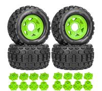 PièCes Mise Niveau Rc Pour Traxxas Pour MAXX Pour ARRMA Pour Granite Pour KRATON Pour Losi Pour Redcat 1/10 Pneu Camion 4 Pièces 128 Mm Monster Stunt Hexagone 12 14(Green)