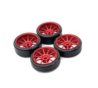 PièCes Mise Niveau Rc Pour WLtoys Pour Kyosho 1/28 RC Pièces Métalliques Mise Niveau Deux Pneus Larges Étroits 27 Mm Diamètre Extérieur Accessoire Modèle Assembler Voiture(Red)