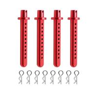Pièces Modèles RC pour Axial pour SCX10 1/10 RC Crawler Pièces Accessoires De Véhicule 4 Aluminium Carrosserie Post Montage Coque Voiture avec Fixation Pince R(Red)