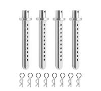 Pièces Modèles RC pour Axial pour SCX10 1/10 RC Crawler Pièces Accessoires De Véhicule 4 Aluminium Carrosserie Post Montage Coque Voiture avec Fixation Pince R(Silver)