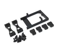Pièces Modèles RC pour MN pour WPL pour Feiyu pour HengLong pour JJRC 1/16 1/12 RC pièces de Voiture Mise à Niveau en métal pour Traverse servo boîte Amortisseur Support(Black)