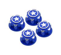 Pièces Modèles RC pour Traxxas pour X-Maxx/Summit/E-Revo pour ARRMA 1/8 4 Écrous De Roue Hexagonaux en Aluminium 17 Mm pour Camions Télécommandés Anti-poussière Et Antidérapants(Blue)
