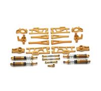 PièCes ModèLes Rc Pour WLtoys 104009 12402-A 12409 RC Car Parts Metal Upgrade Refit Pour C-seat Steering Cup Pour Swing Arm Shock Absorber 11 Piece Set(Yellow)
