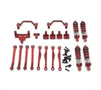 Pièces Modèles RC pour WPL C64 C74-1 JA11 RC Pièces De Voiture Télécommande Accessoires Ensemble Tige Suspension Cadre Servo pour Siège Amortisseur Kit(Red)