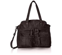 PIECES MUI Leather Bag, Sac porté épaule - Noir (Black), Taille Unique