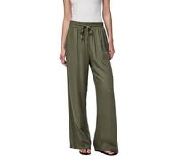 Pieces Pantalon Pia – Taille haute, jambe large – Vert XS Femme