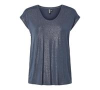 PIECES Pcalice SS Glitter Tee JRS Noos BC, Bleu Gris, S