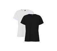 Pieces Tee 2-Pack Pcamira SS Lot de 2 t-Shirts Noos BC, Noir, Femmes
