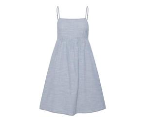 PIECES Pcapia Short Strap Dress Mm Robe, Bleu Coronet/Rayures : Blanc Brillant, XL Femmes