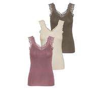 PIECES Pcbarbera Lace Noos BC Top pour Femme, 1 Rose nostalgique, 1 Bouleau, 1 Noyer, S