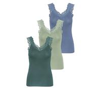 PIECES Pcbarbera Lace Noos BC Top pour Femme, 1 Sauge du désert, 1 baume Vert, 1 Bleu Chinoise, M